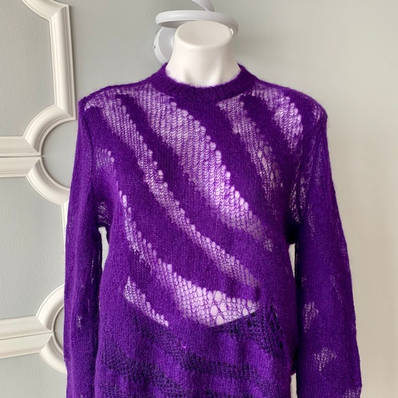 Roberto Cavalli Tiger Print Oversized Mohair Sweater Size 8 - Picture 3 of 14